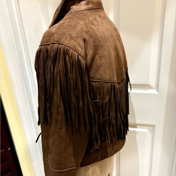 Cato Brown Fringe Women's Jacket - Picture 3 of 11